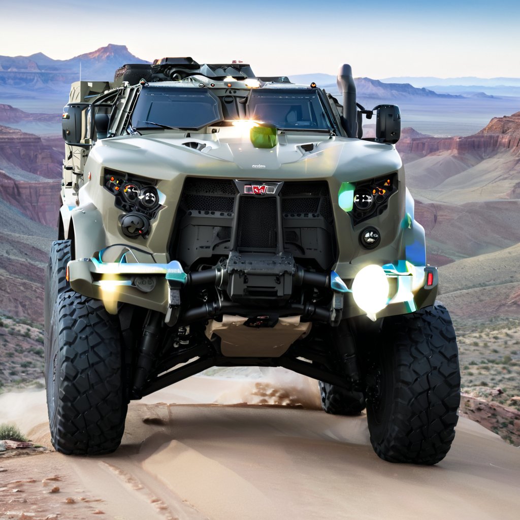 Masterpiece, 4k, High Resolution, Octane Render, Unreal Engine 5, Award Winning, Dramatic Lighting, Intricate, 8k Highly Professional Detail, HDR, Smooth, Sharp Focus, Illustration, Unreal Engine 5, Octane Render, Cinematic Light, dynamic volumetric lighting, Off-road suspension,baja, Armored vehicle,suv, all-terrain vehicle, concept, science fiction,(gmc:0.5), Peterbilt 389,concept car,(f350:0.2),oshkosh m-atv,mrap, jltv,humvee, Knight XV ,KOMBAT,mint 400, Lamborghini Countach 1980,Benz Ener-G-Force Concept Car,sr-71,robot style,future,Super high suspension,TechStreetwear,High body,Super huge tires, super wide chassis,Wheel symmetry,No rear-view mirror,exosuit,LegendDarkFantasy, 3D SINGLE TEXT,HYPER REAL,mecha\(hubggirl)\,tactical gear,vehicle