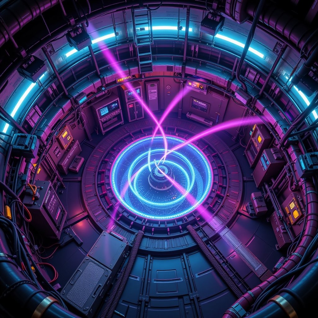 sci-fi setting inspired by half-life game style,  isometric view: the interior of safe containment spacious hall of the ma...