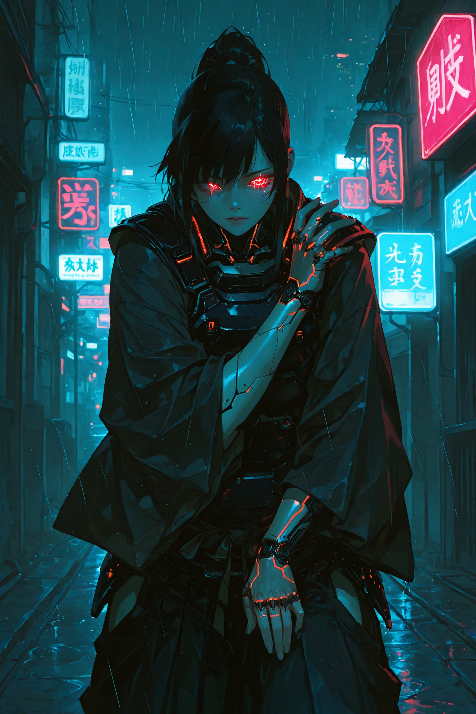 Cyberpunk setting,  1girl,  solo by ドーナツ on Tensor.Art