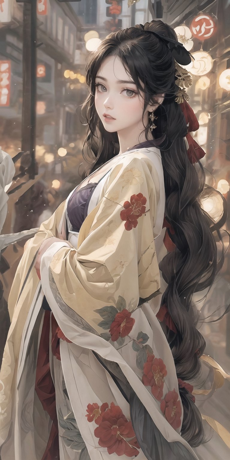 (best quality, highres:1.2), ultra-detailed, realistic, Karla Kure (Kengan Ashura), origin, bikini, 1 girl, yellow eyes, black eyelids, dark long purple hair, solo, tokyo at the background, looking at the viewer, masterpiece, illustration,(HypHarem:1.3)