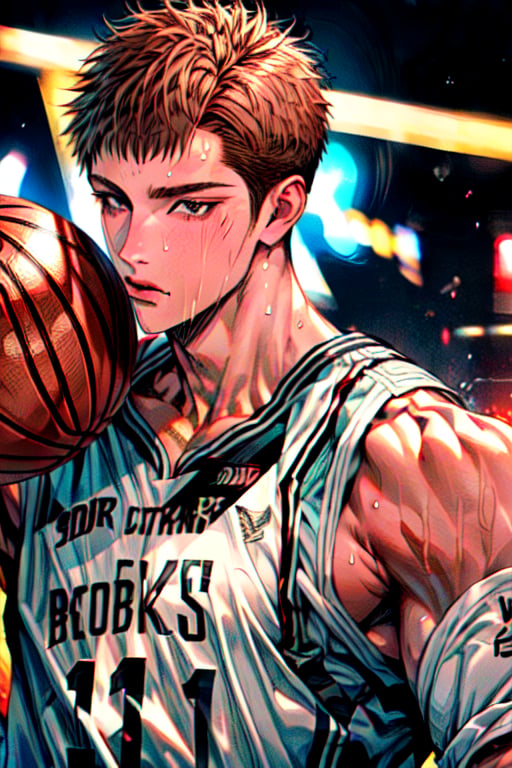 brown curly hair,  boy playing basketball,  brown hair with curlers by †⨭-χὶϻϵἠἏ↭⨏∄Ř-⨮† on Tensor.Art
