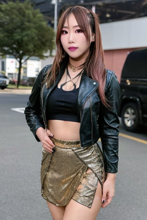 Kairi Sane is a japanese fashion influencer in her 20s,  very detailed fashion girl make up,  fancy tight short dress and...
