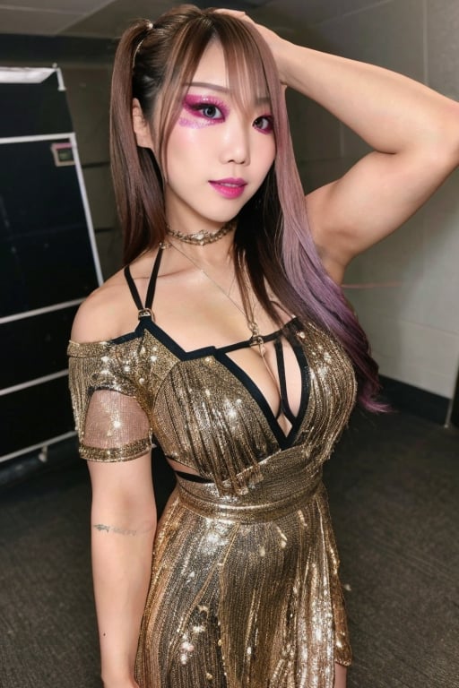 Kairi Sane is a japanese fashion influencer in her 20s,  very detailed fashion girl make up,  sexy dress by FTK24 on Tenso...