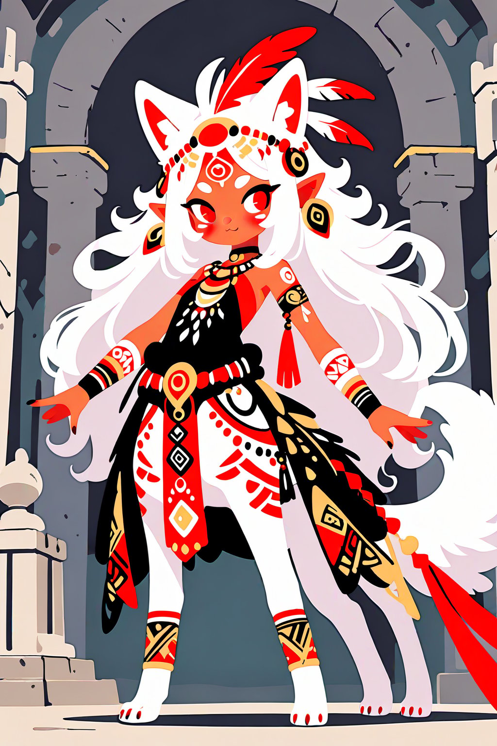 solo,  extremely long hair,  white hair by neko_698743346281239527 on Tensor.Art