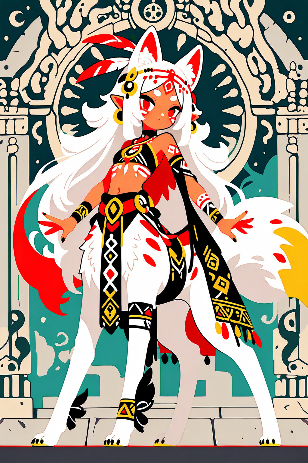 solo,  extremely long hair,  white hair by neko_698743346281239527 on Tensor.Art