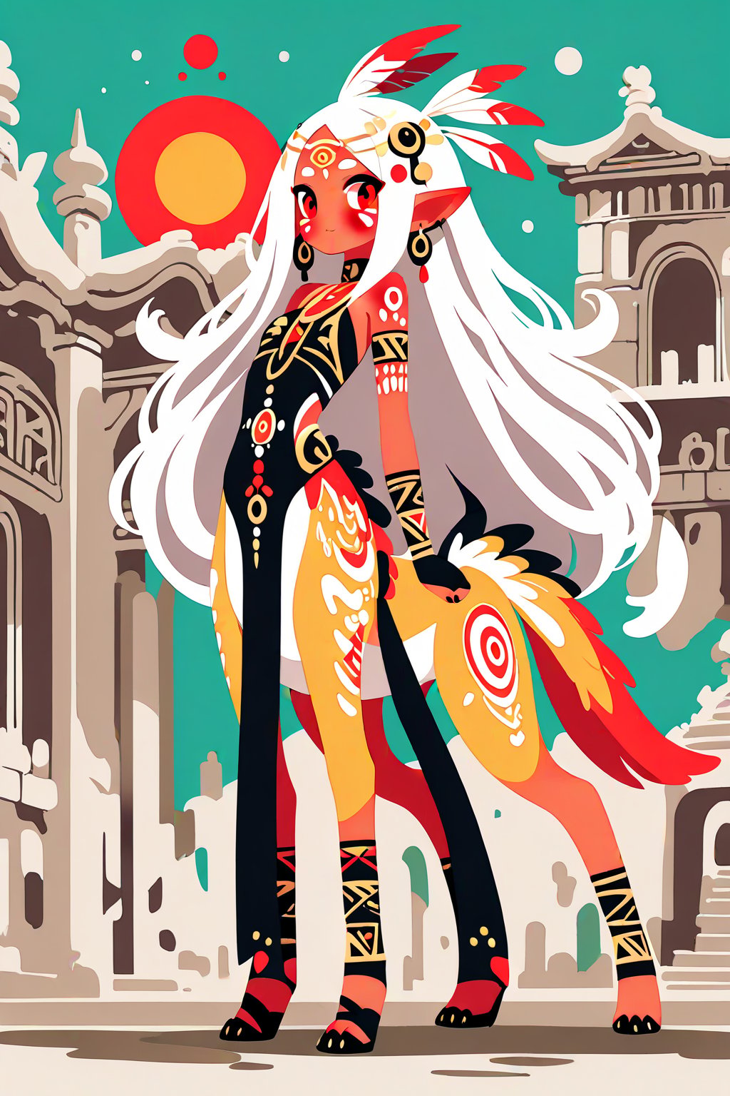 solo,  extremely long hair,  white hair by neko_698743346281239527 on Tensor.Art