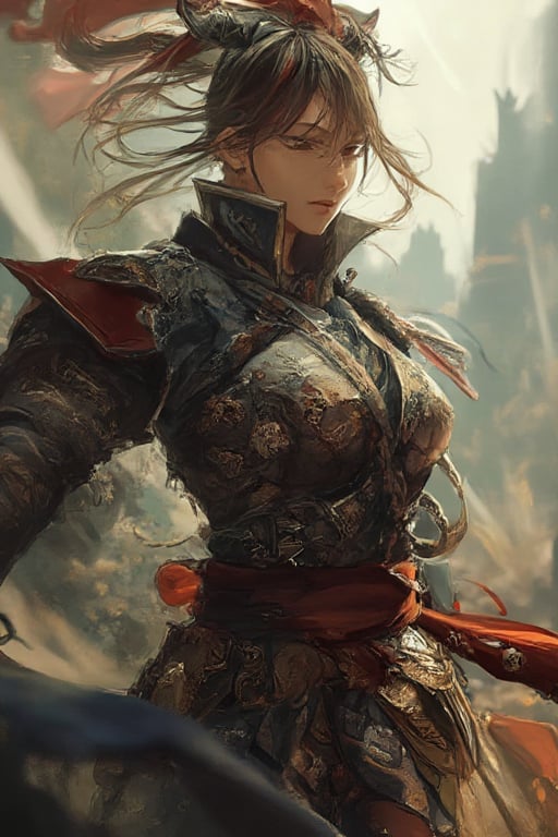 She is a warrior of Samurai descent, The attire itself commands respect but she has now drawn out her blade, against the atrocities, and has taken an action stance to defeat them.