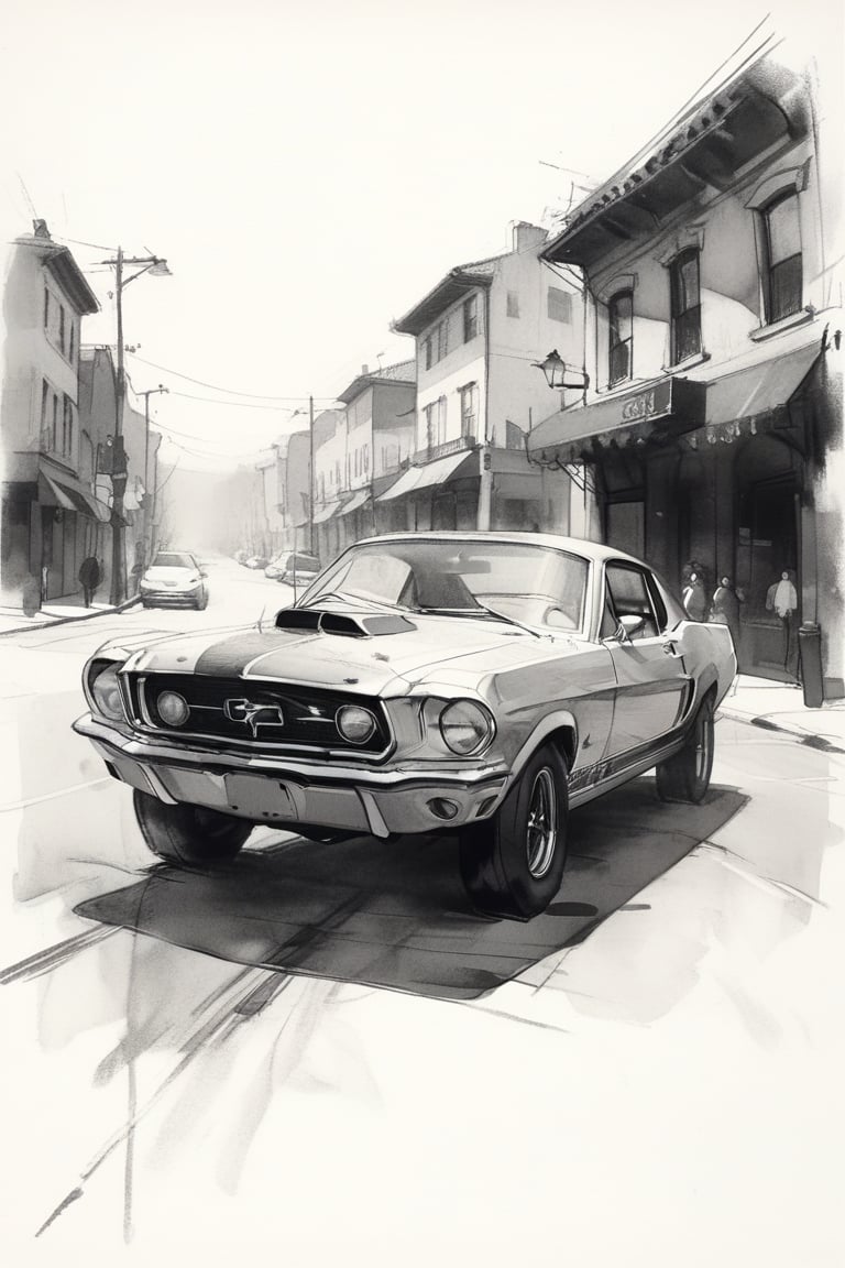 charcoal \(medium\),  Mustang,  Selby by Mel4Art on Tensor.Art