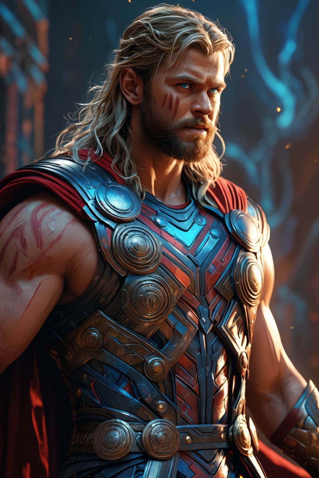 Thor is portrayed by an indian. Full body,  (best quality,  4K by user_700035684760562358 on Tensor.Art