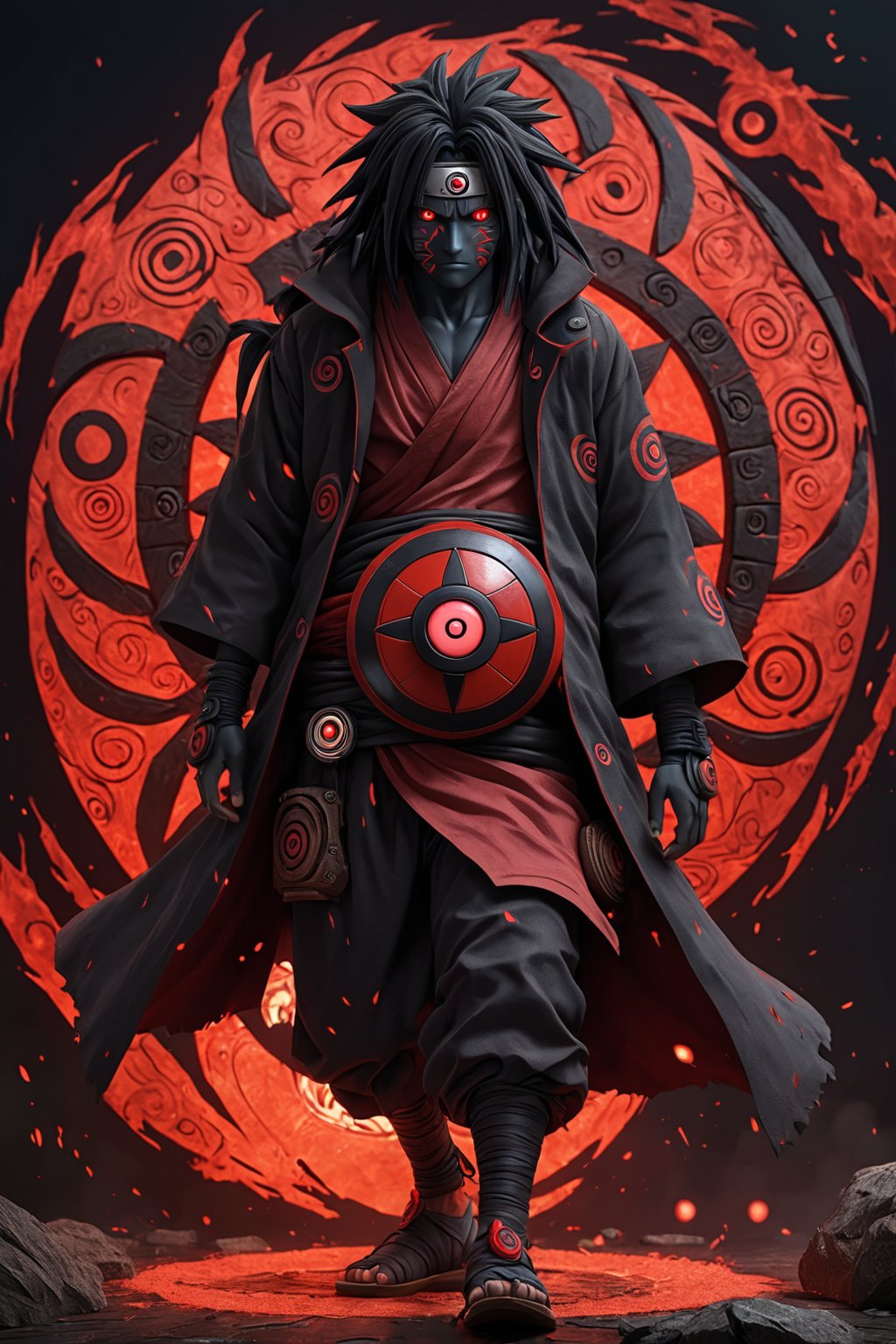 the fusion of Madara uchiha eye sharingan. Full body,  (best quality,  4K by user_700035684760562358 on Tensor.Art