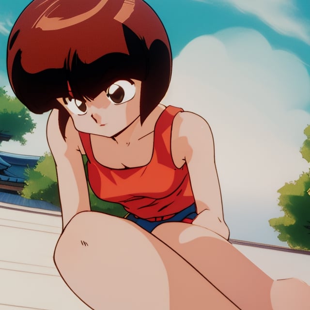 higt quality, (long shot), 1girl,solo, bare_foot,nabiki tendo from ranma 1/2 ,TendouNabiki