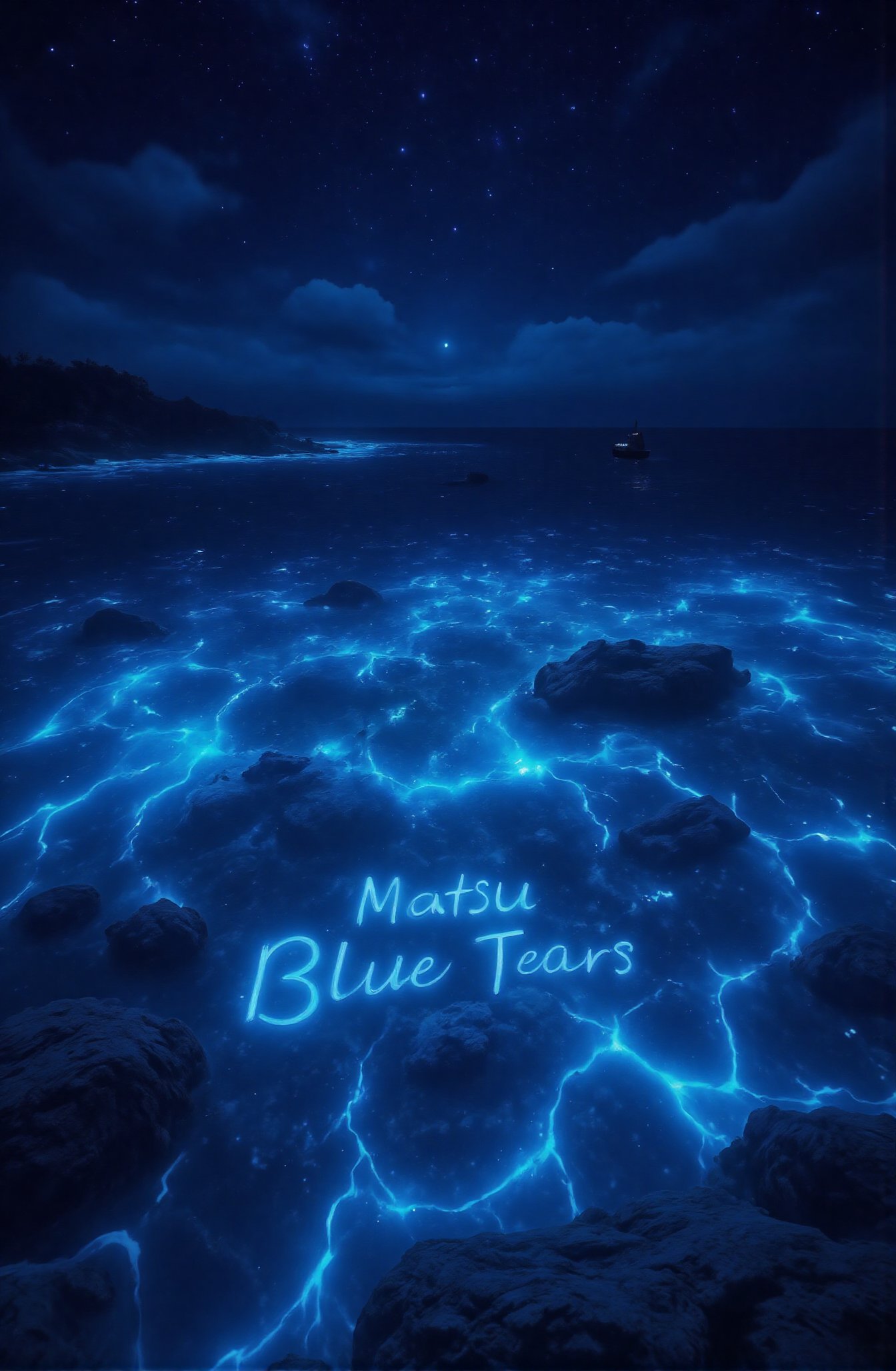 Score_9,  depicting an island scene. Matsu Blue Tears,  or what some people call the "blue sea phenomenon" by newsans23 on...