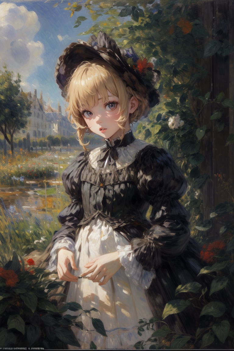 Renoir's Portrait of Mademoiselle Irene Cahen d'Anvers (Little Irene),  capturing the charm of the girl amidst a garden ba...