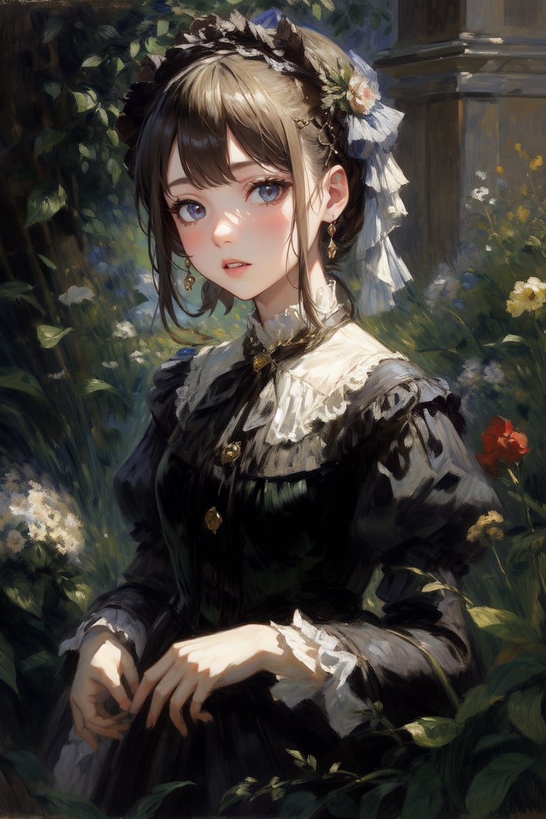 Renoir's Portrait of Mademoiselle Irene Cahen d'Anvers (Little Irene),  capturing the innocence and charm of the young gir...