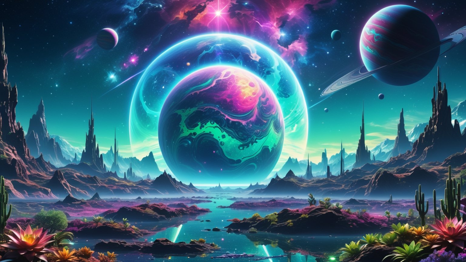 mystical scales, cosmic alien planet background, 80s anime style, flat colors, key visual, vibrant, studio anime, highly detaileds, fantasy, magical plants growing, extreme details, realistic light, epic composition, (complex details), (complex design, ultra-details :1.2), Art Station, (Masterpiece, Best Quality), Ultra HD, 32k,DonMC3l3st14l3xpl0r3rsXL