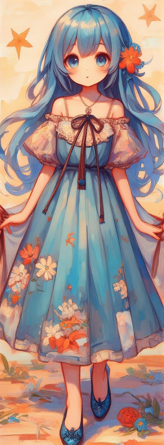 A very beautiful anime girl dressing a elegant dress, beautiful long blue hair, blue eyes, her dress is made by ink, looking at viewer, radiant gaze, (front view), upper body, close up, ink brushstrokes in background mastepiece quality, stunning image, colorful, Ink art style, score_9up, score_8_up, score_7_up, score_6_up,, Masterpiece