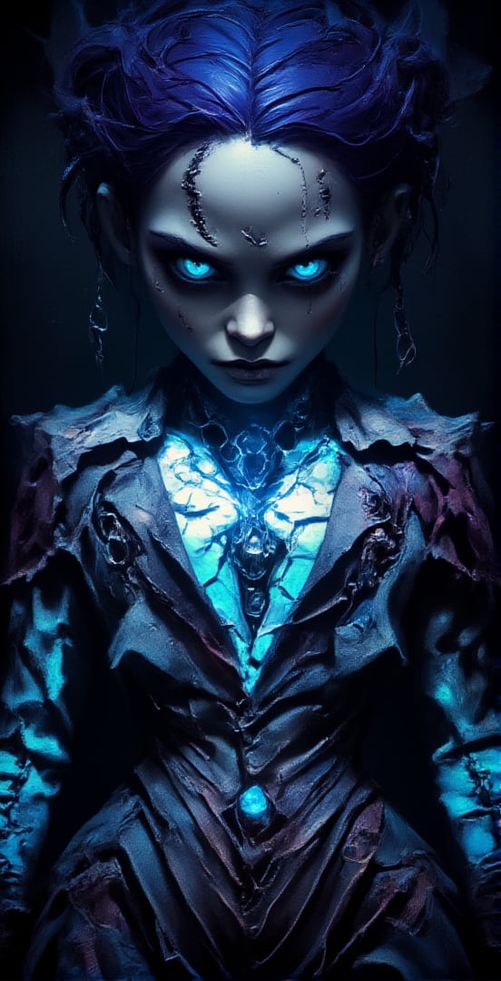 .xenohorror ,,realistic 3d portrait,bioluminescent. filament glow.beautiful blue translucent . chaotic scenery, optional reality, hidden secrets,  ostyle gothic evil. tall and slender  score_9, score_8_up, score_7_up, realistic, photorealism, photorealistic, source_photo, photography, realistic, rating_  gothic boy .blue luminescent skin and hair. 

concept art,  , (Rust theme:0.7) ,, 4K, unreal engine
sref-666