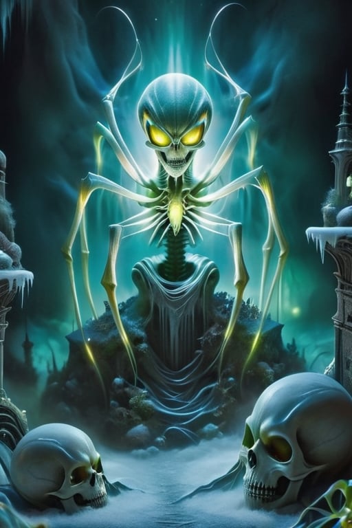 alien characteristics ,  morphing signs coming through from other worlds monstrous characteristics but still beautiful ,...
