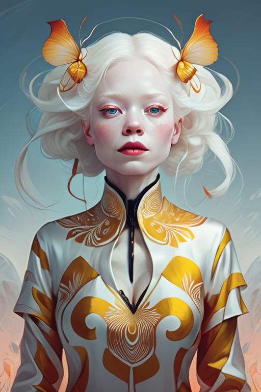 albino woman ,  ilustration style loish style by nebulasgard on Tensor.Art
