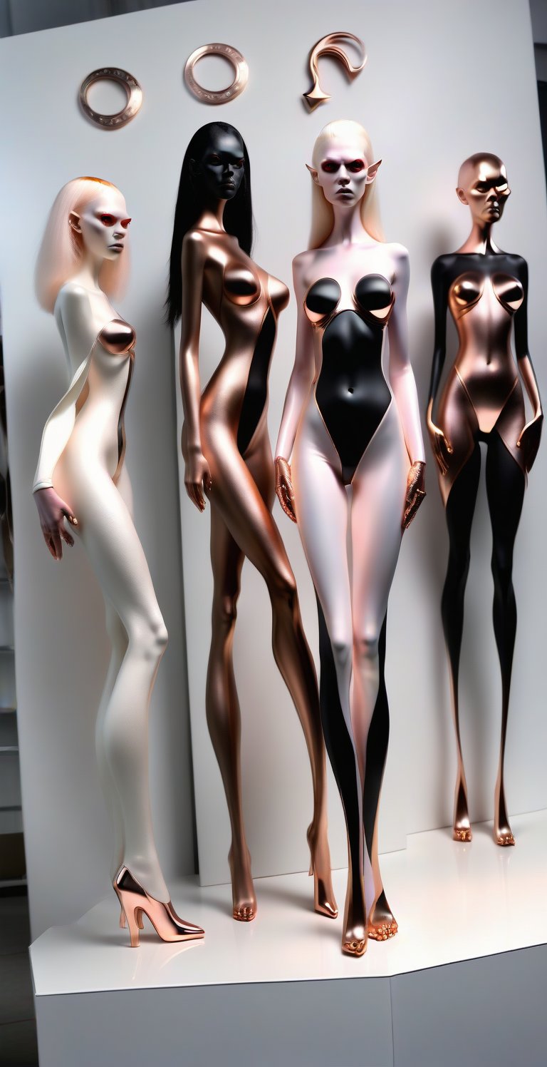 demon models albino,  all in rose gold,  nacar and onix shine by nebulasgard on Tensor.Art