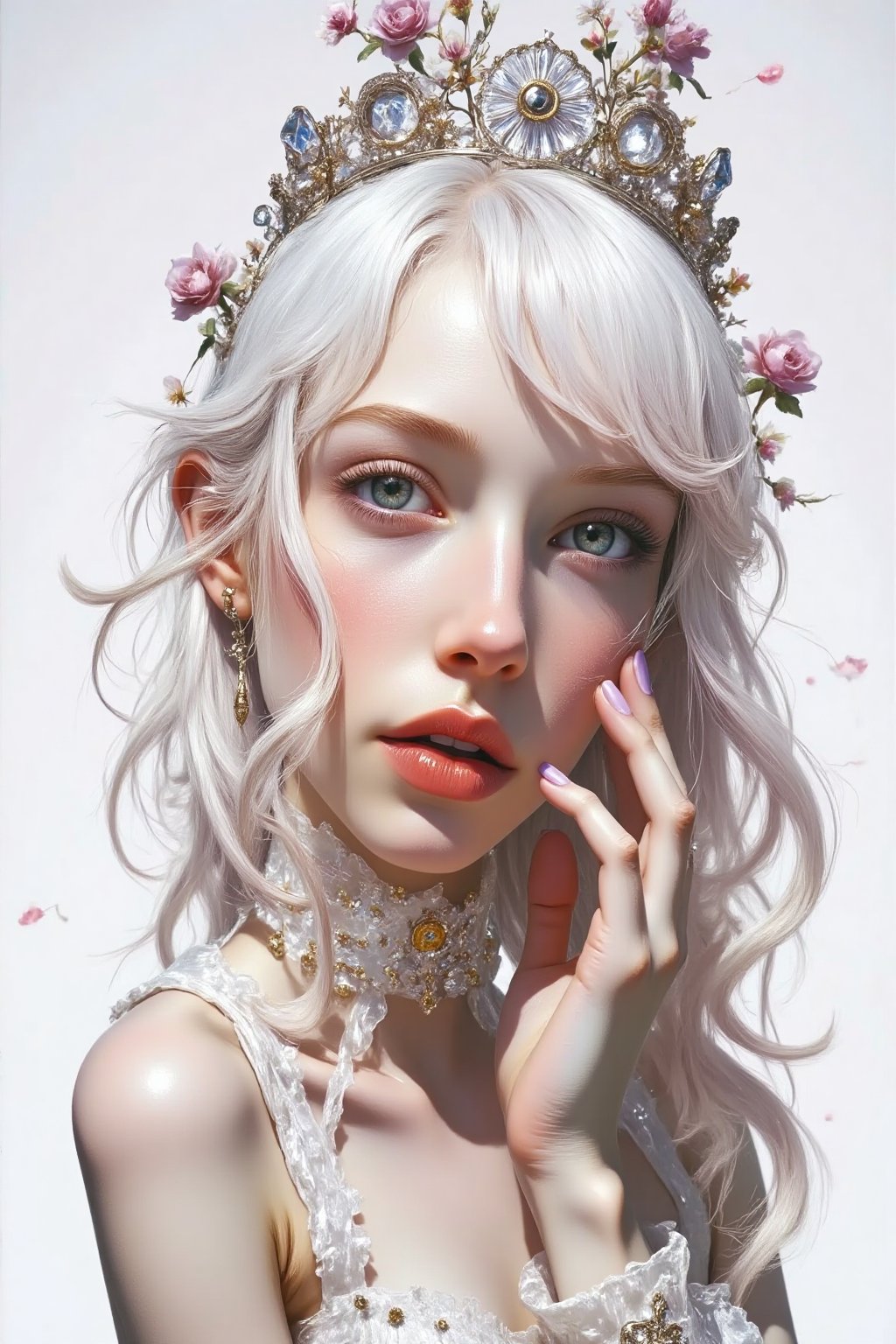 super cute woman albino by nebulasgard on Tensor.Art