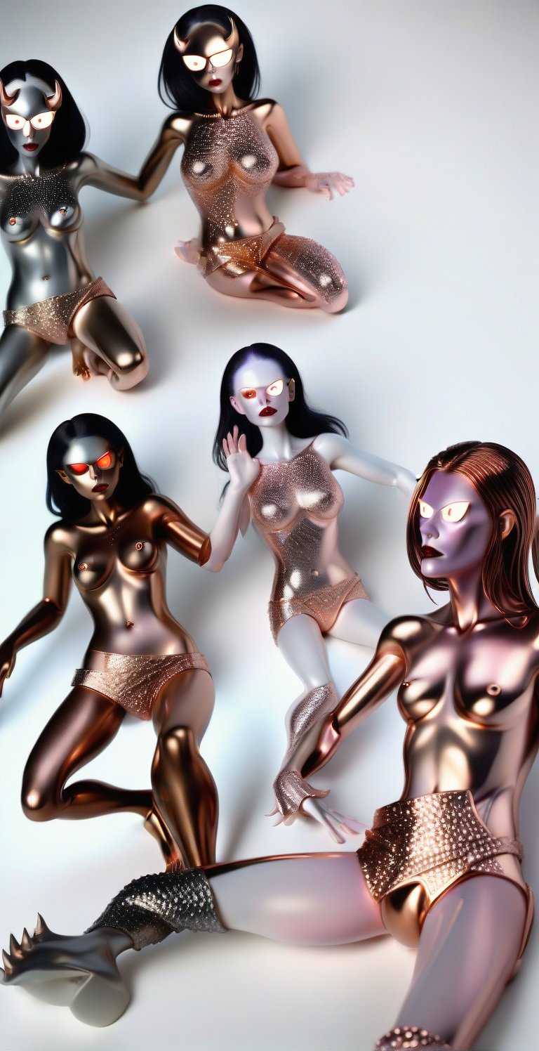 demon models albino,  all in rose gold,  nacar and onix shine by nebulasgard on Tensor.Art