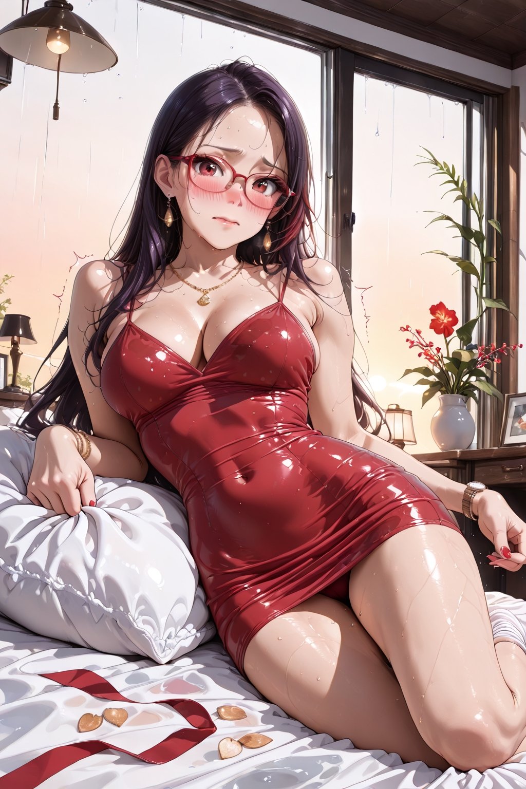 ((Extremely detailed and complex realistic setting,  minimal visible details on character and environment,  soft ambient l...