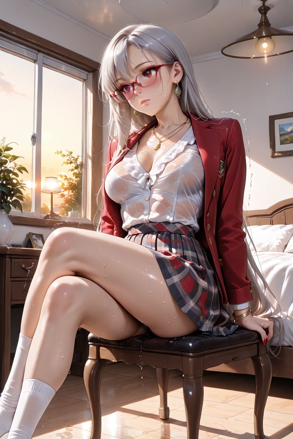 ((Extremely detailed and complex realistic setting,  minimal visible details on character and environment,  soft ambient l...