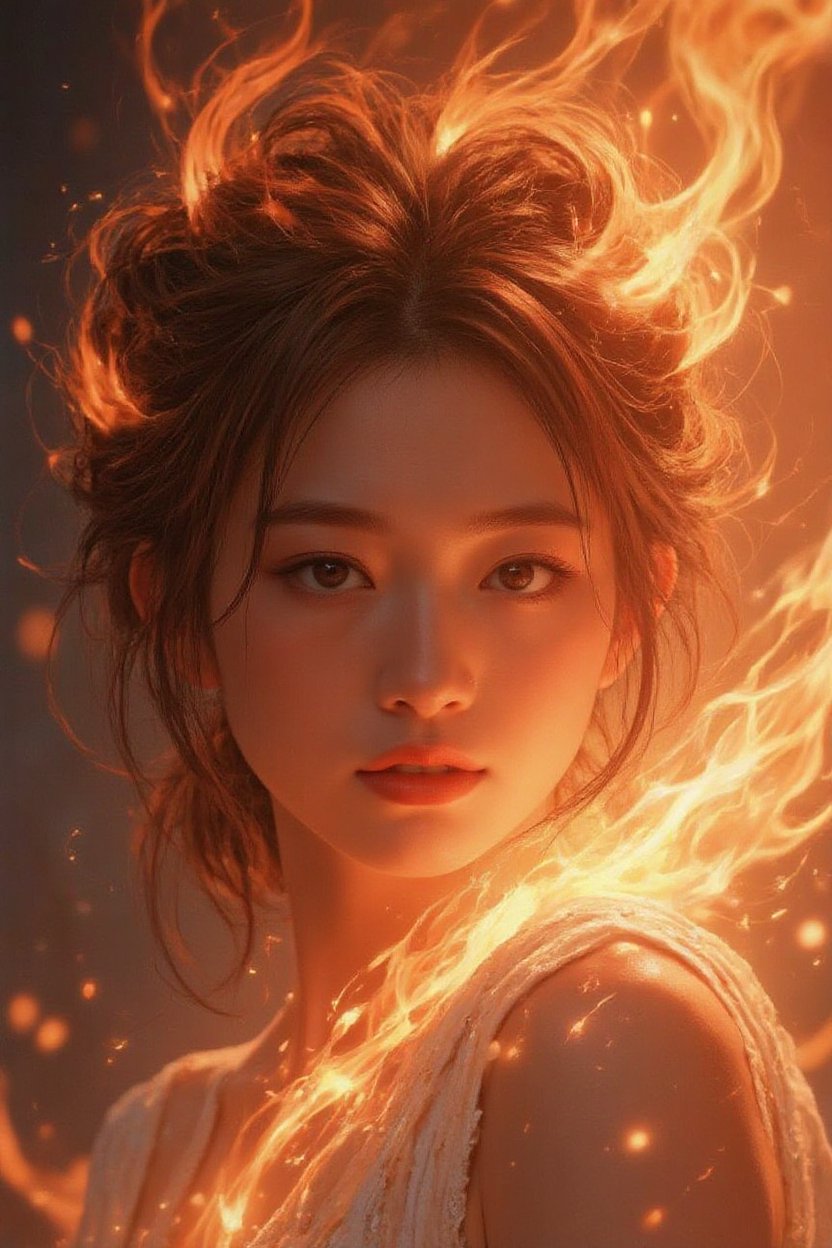 "legendary fire goddess",  dreamlike and surreal style,  huge flaming hair by AI-Fantasy on Tensor.Art