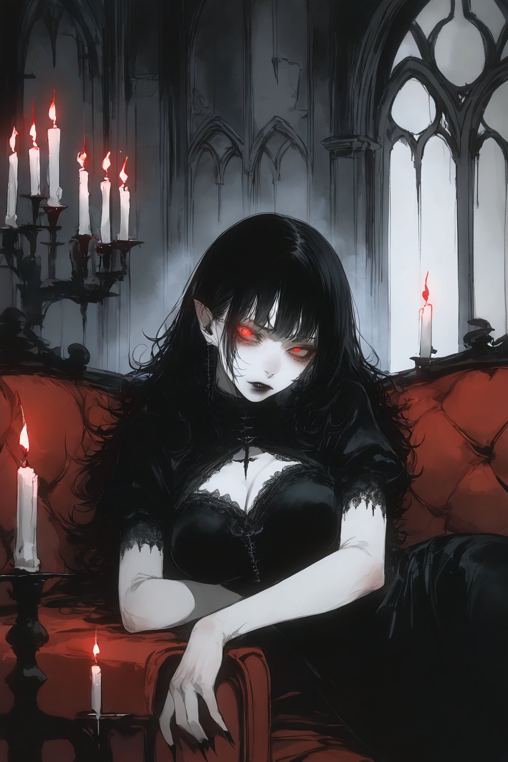 1girl,  mature_female,  vampire by bald on Tensor.Art