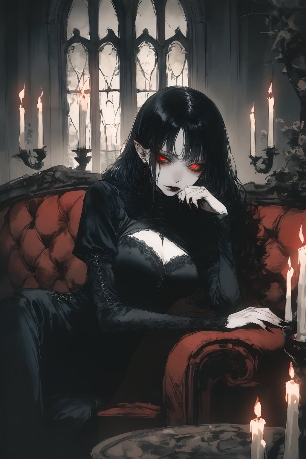 1girl,  mature_female,  vampire by bald on Tensor.Art