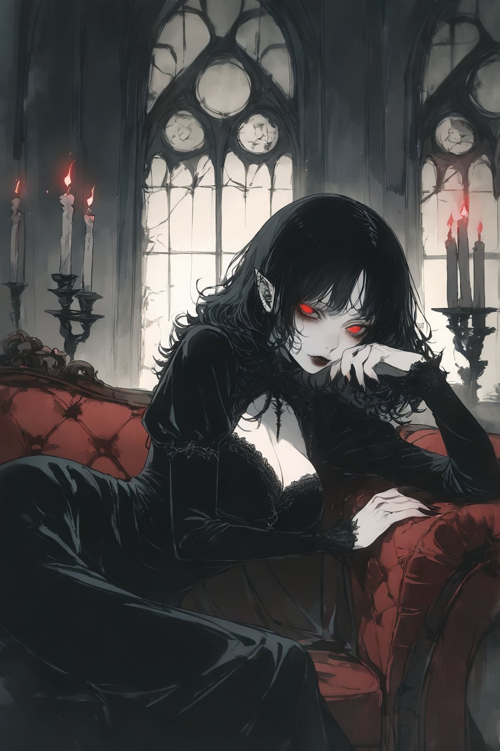1girl,  mature_female,  vampire by bald on Tensor.Art