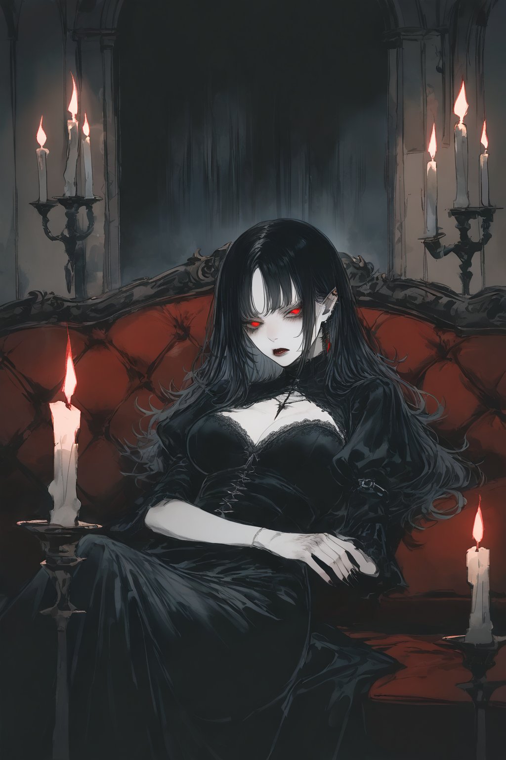 1girl,  mature_female,  vampire by bald on Tensor.Art