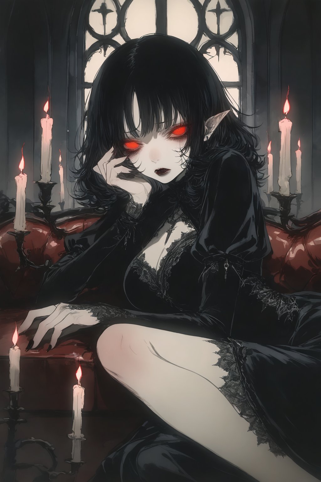 1girl,  mature_female,  vampire by bald on Tensor.Art