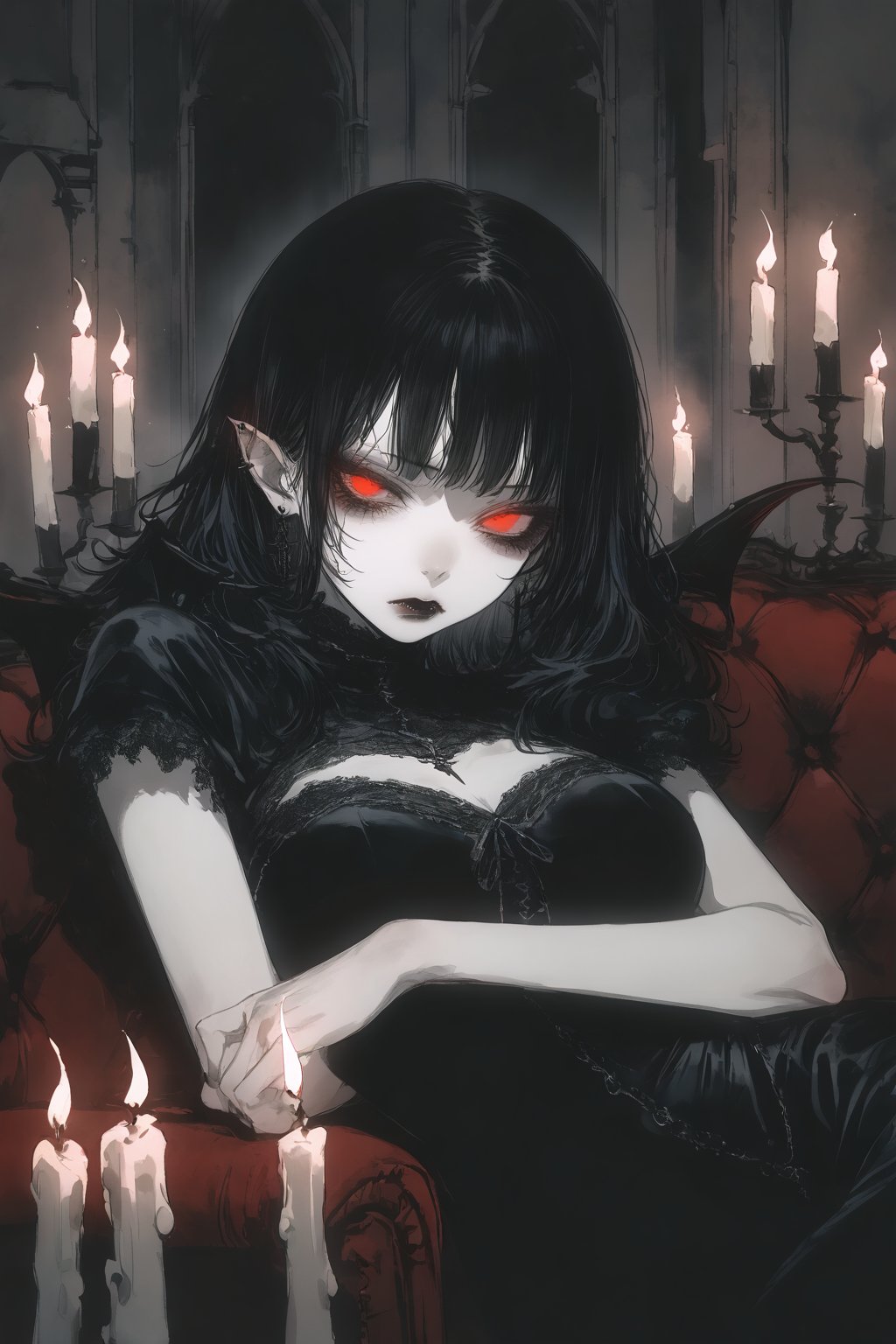 1girl,  mature_female,  vampire by bald on Tensor.Art