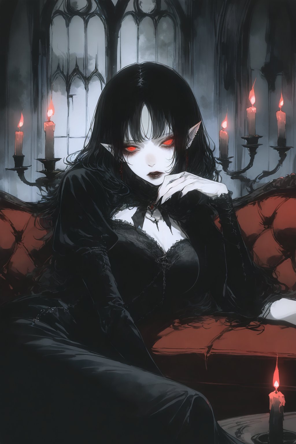 1girl,  mature_female,  vampire by bald on Tensor.Art