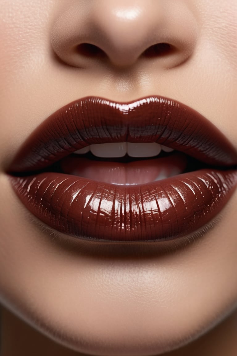 8K, UHD,  macro view, perspective. ultra-detailed, photo-realistic, (female lips:1.1) realistic skin texture and natural skintone, pores, cinematic, crop lips only, beautiful. black lipstick colour