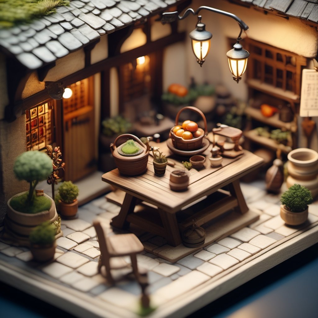 8k, RAW photos, top quality, masterpiece: 1.3),
 "Medieval Market
, miniature, landscape, depth of field, ladder, table, from above, English text, chair, lamp, coffee, architecture, tree, potted plants, isometric style, simple background, white background,3d isometric