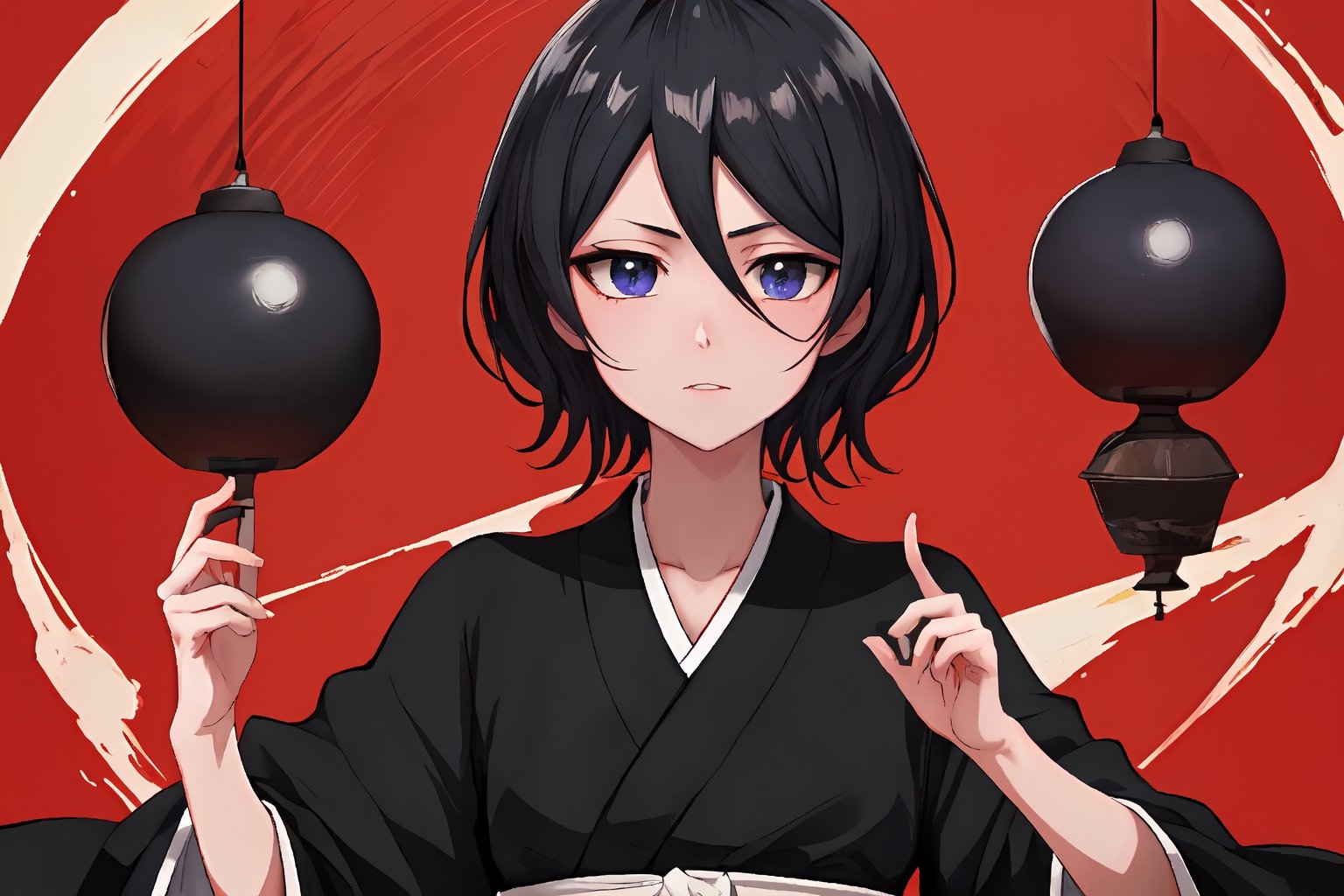 {{{masterpiece}}}, {{{best quality}}}, {{ultra-detailed}}, {illustration}, {{an extremely delicate and beautiful}},
BREAK
,kuchikirukia,black robes, sash,black hair, short hair
BREAK
