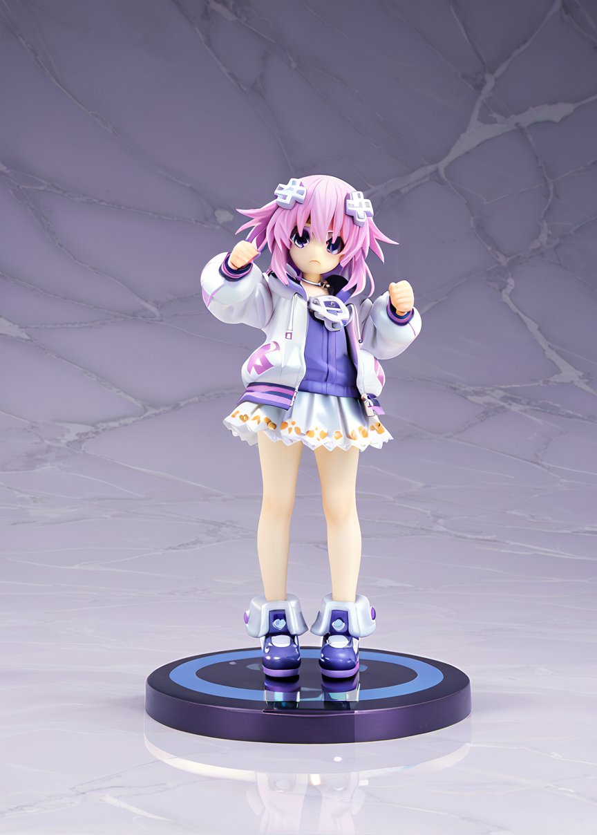 fix hand, five finger, no distortion hand, no distortion finger, closed fist,score_9,score_8_up,score_7_up,3D,Neptune \(neptunia)\,{Full body view},PVC Style