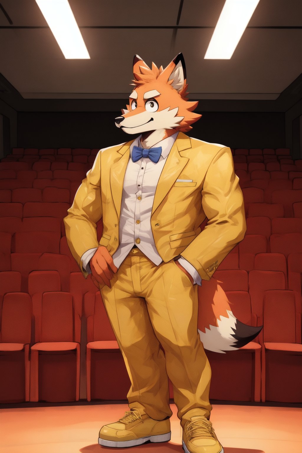 The Audience In The Auditorium Is Clapping For The Muscular Fox Wearing A Gold Suit Jacket Gold Pants Gold Shoes As Conrad Birdie 