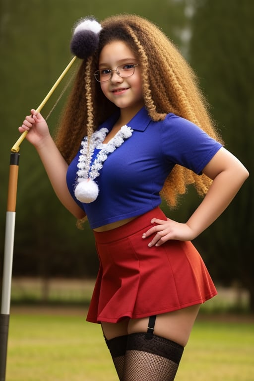 frizzy fluffy curly,  beauty teen,  schoolgirl in uniform by Dr. Estruendo on Tensor.Art