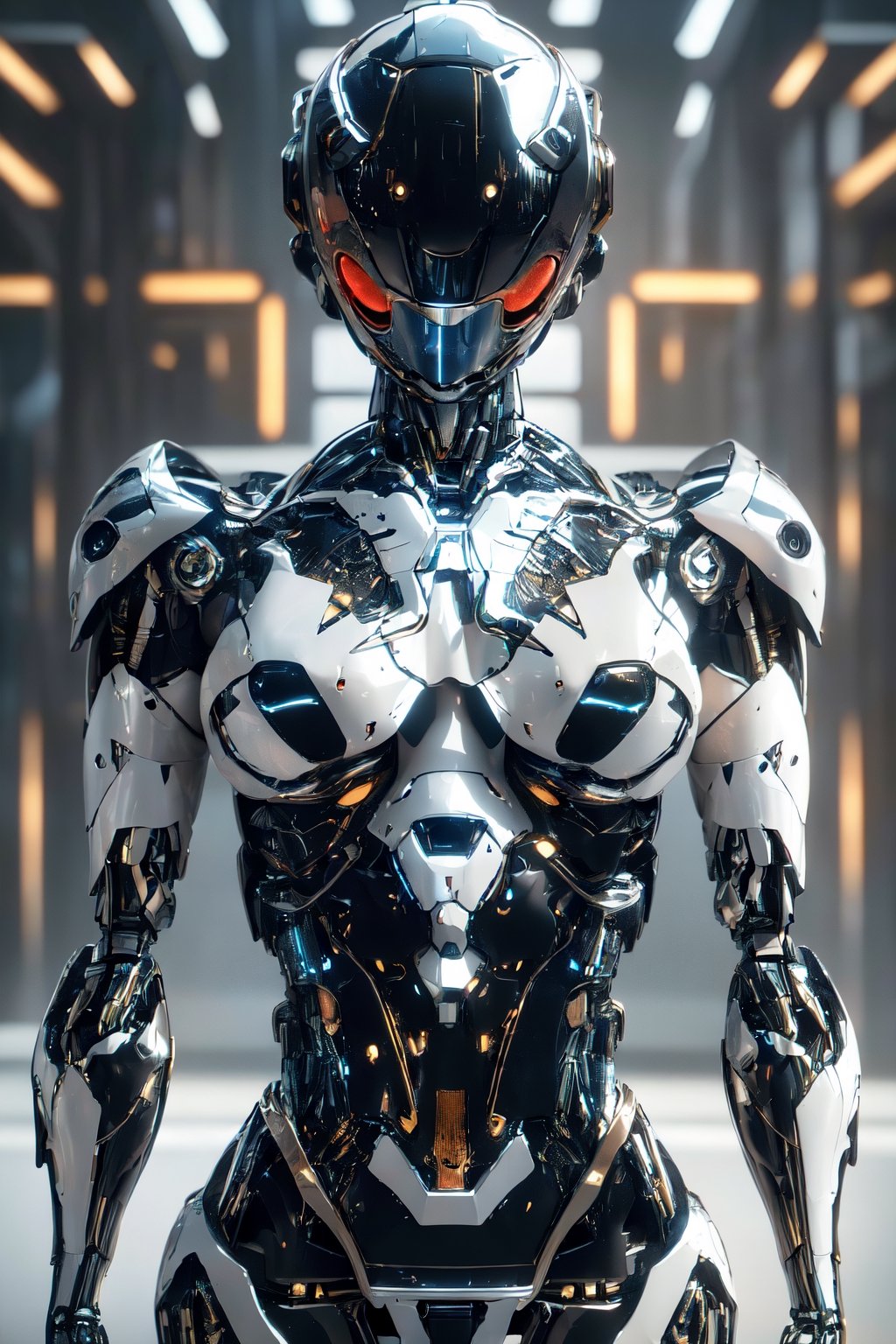 ((high resolution)), ((8K)), ((incredibly absurdres)), break. (super detailed metallic skin), (an extremely delicate and beautiful:1.3), break, ((1robot:1.5)), ((slender body)), (medium breasts), (beautiful hand), ((metallic body:1.3)), ((cyber helmet with full-face mask:1.4)), break. ((no hair:1.3)) , (blue glowing lines on one's body:1.2), break. ((intricate internal structure)), ((brighten parts:1.5)), break. ((robotic face:1.2)), (robotic arms), (robotic legs), (robotic hands), ((robotic joint:1.2)), (Cinematic angle), (ultra-fine quality), (masterpiece), (best quality), (incredibly absurdres), (highly detailed), high res, high detail eyes, high detail background, sharp focus, (photon mapping, radiosity, physically-based rendering, automatic white balance), masterpiece, best quality, ((Mecha body)), furure_urban, incredibly absurdres, science fiction, Fire Angel Mecha, Mecha,Mecha,Red mecha