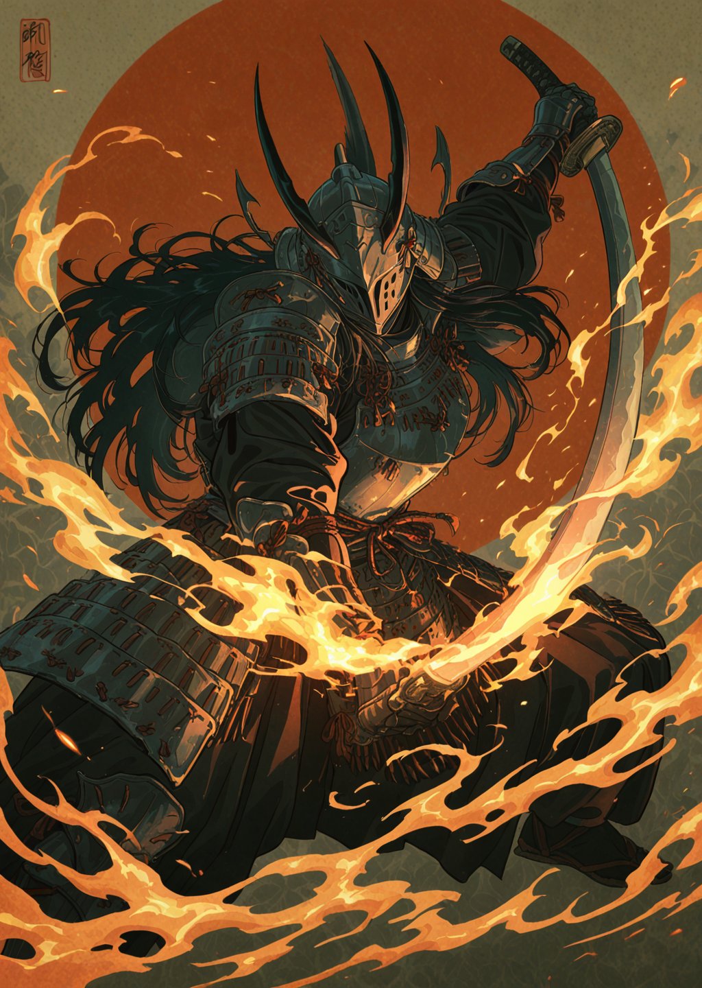 kabuki,  knight,  battle stance by otameshi on Tensor.Art