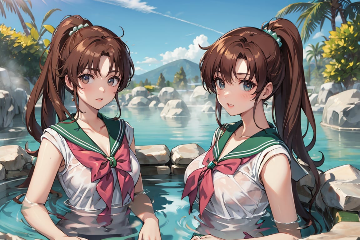 Beauituful,Conceptart, Aiart , Cute, Sailor Jupiter in  Hot Spring,
i,smjupiter