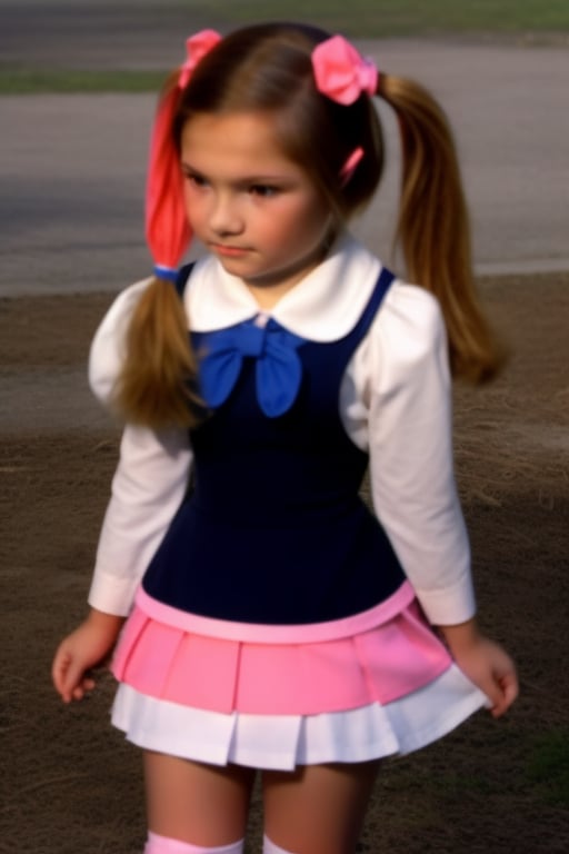 schoolgirl 8 years old , with 2 long pigtails beautiful little and innocent girl, with sweet looks and pretty eyes.