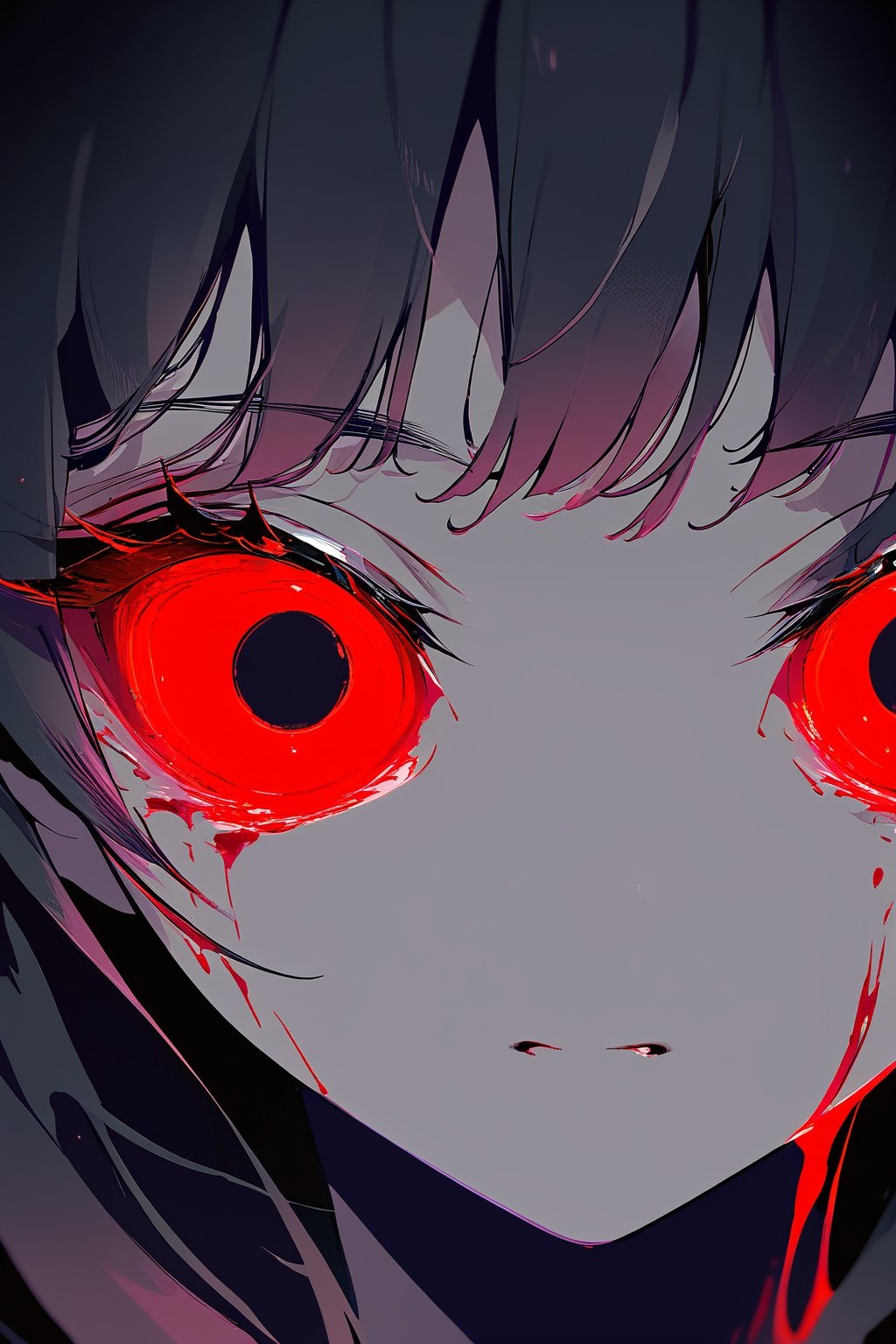 //quality, (masterpiece:1.331), (detailed), ((,best quality,)),//,(,first-person_view),night,dark background,dark anime,creepy, horror,one loli (long hair:1.3),black_hair,eye focus,glowing eye,close up to eye, red eye,emo,dark fantasy, googly eyes, only eyes, eyelid, pupll, sclera, iris, bloodshot eyes, scary, constricted pupils,slit pupils