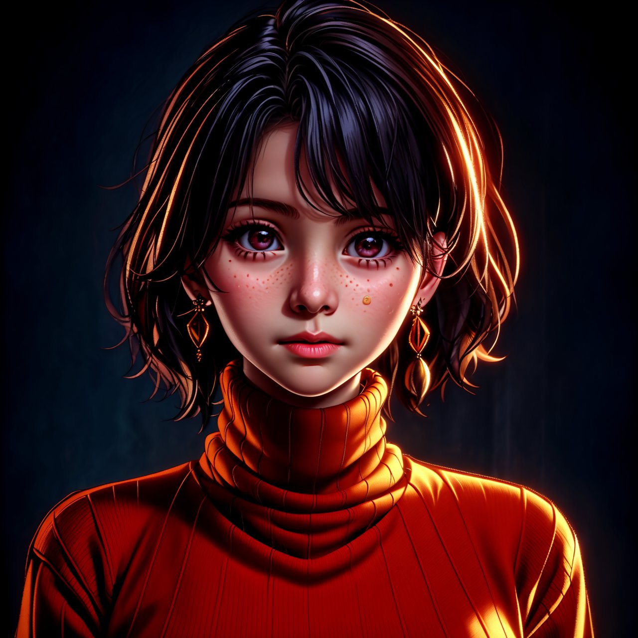1girl,  beautiful face,  earrings by user_711646123823072070 on Tensor.Art