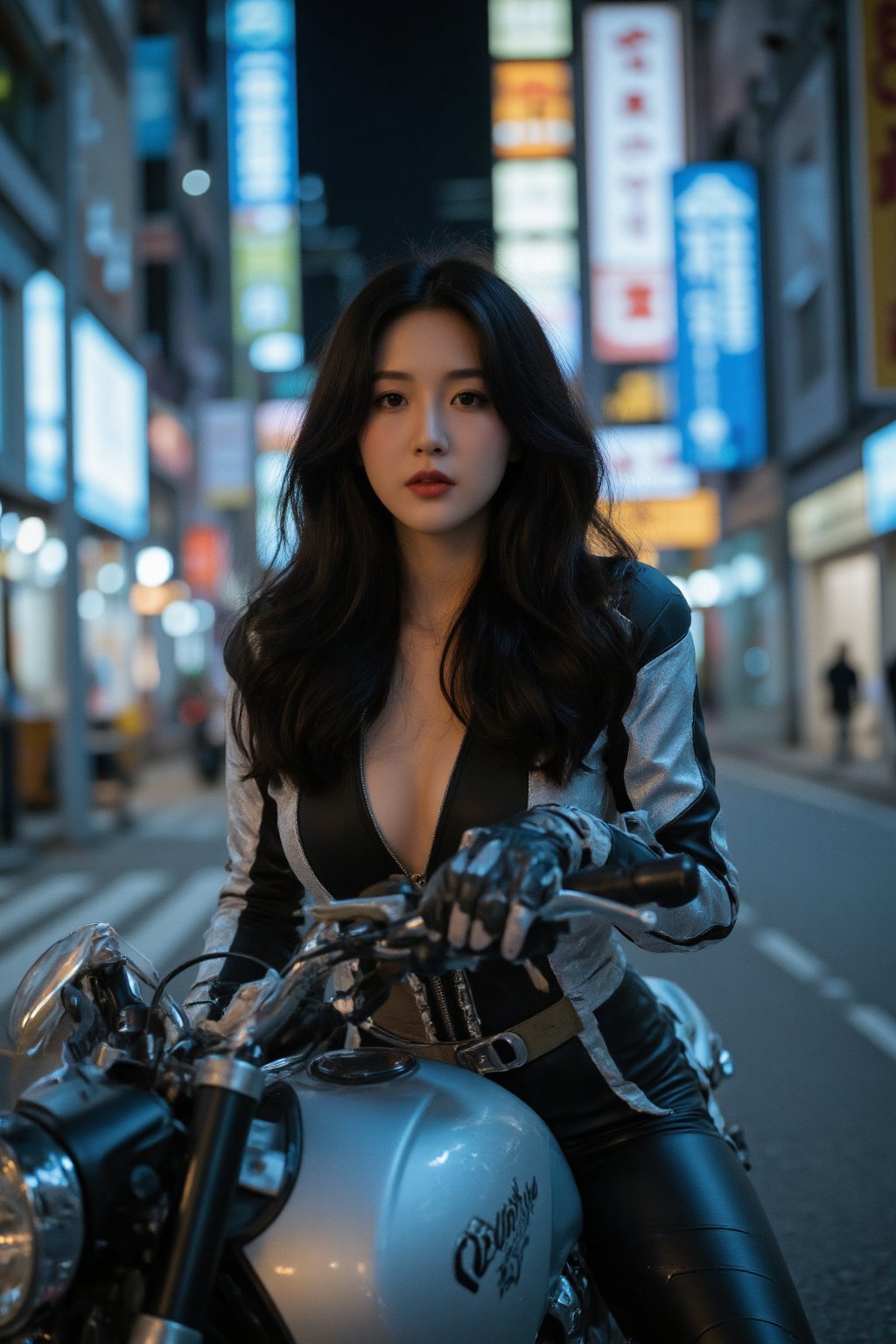 A Korean beauty with long flowing hair,  looking up slightly,  looking at the camera by dodo22 on Tensor.Art