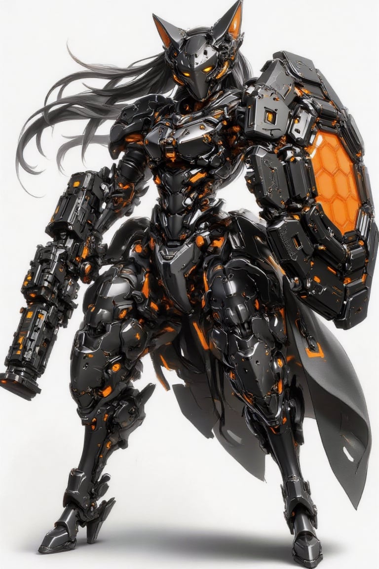 A futuristic warrior clad in an advanced exosuit stands poised for battle,  exuding a sense of strength and agility. The s...